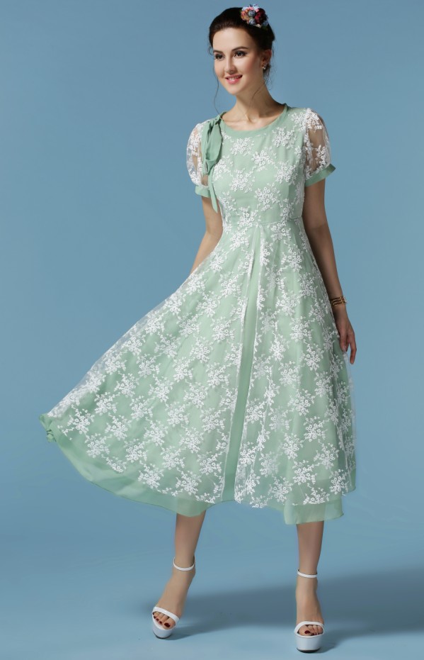 pale green lace dress